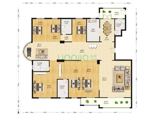 碧水雅苑 6室3厅4卫 406平方