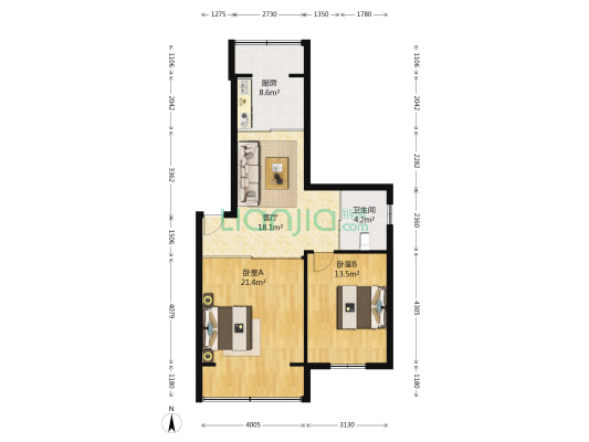 萬馨小區 2室1厅1卫 82平方