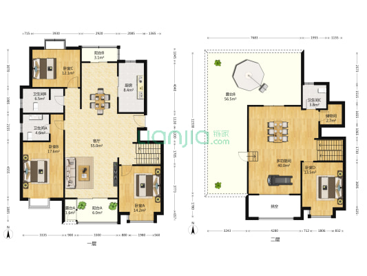 新康家园 5室1厅3卫 219平方
