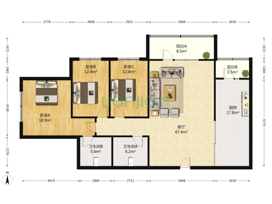 名人府邸 3室1厅2卫 181平方
