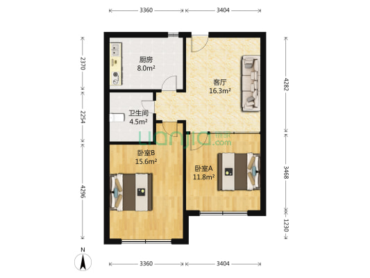 顺河家园 2室1厅1卫 70平方