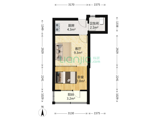 茶陵北路7弄 1室1厅1卫 33平方