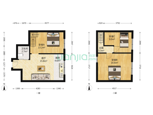 伟业星城 3室1厅1卫 106平方