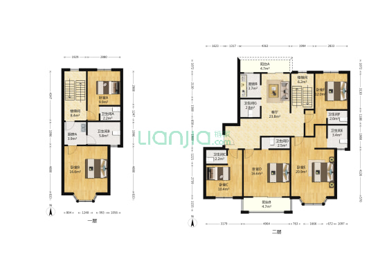 君临天下花园 6室1厅7卫 40平方