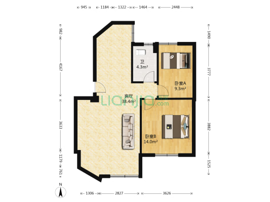 南苑楼 2室1厅1卫 89平方
