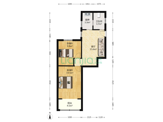广延路415号 2室1厅1卫 70平方