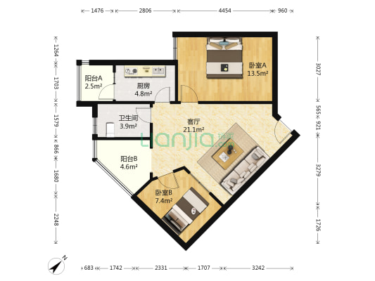 南阳盛世二期 2室1厅1卫 71平方