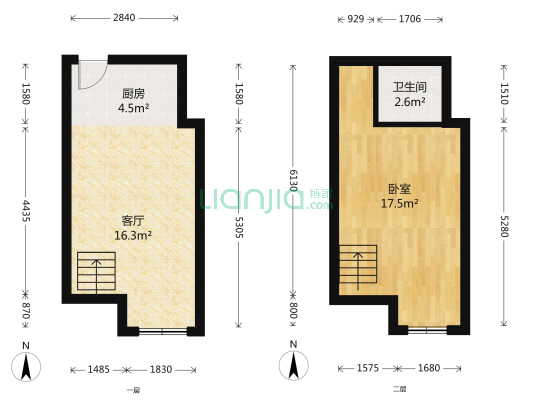 净月五号公馆 1室1厅1卫 35平方