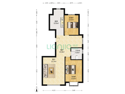 春柳公园 2室2厅1卫 103平方