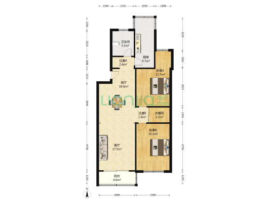 泥城路12弄 2室2厅1卫 118平方