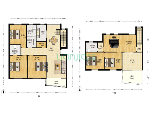 新康花园 6室1厅4卫 125平方