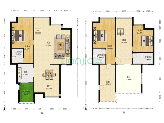 中天花园.御翠岭 3室2厅3卫 186平方