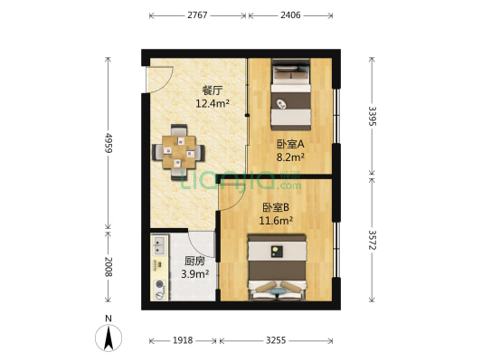 福海路16号 2室1厅0卫 57平方