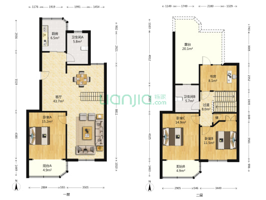 建明花苑 4室1厅2卫 156平方