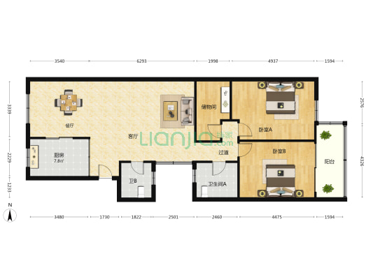 宏苑路502号 2室1厅2卫 129平方
