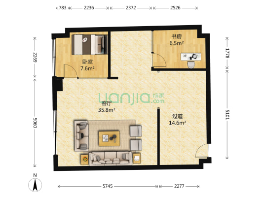 杰立公馆 2室1厅0卫 102平方