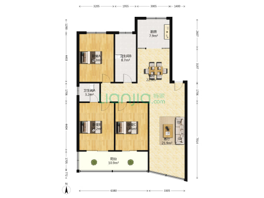 官柳南路4号 3室2厅2卫 136平方