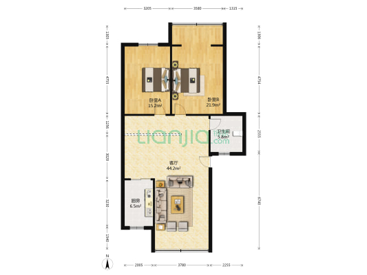 古井路108号院 2室1厅1卫 100平方