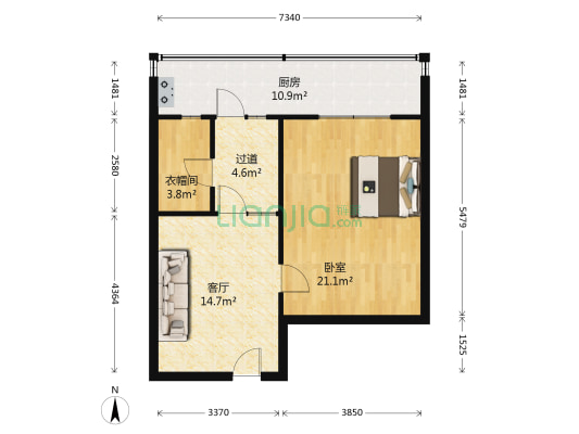 云集社区 1室1厅0卫 89平方