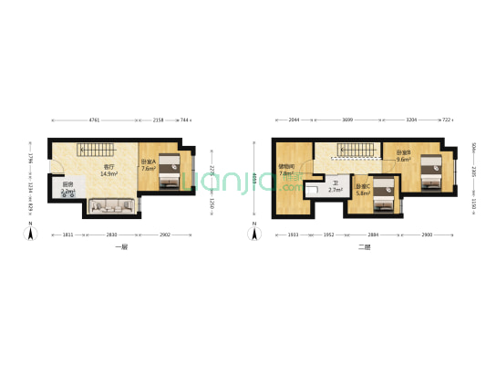 学府一号 3室1厅1卫 43平方