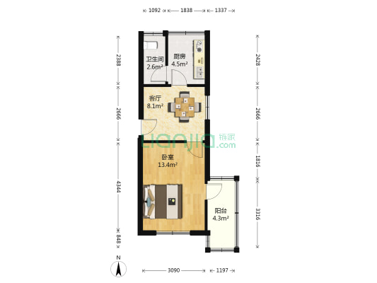 药店弄 1室1厅1卫 39平方