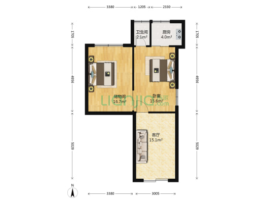 石葵路（石道街商圈） 1室1厅1卫 63平方