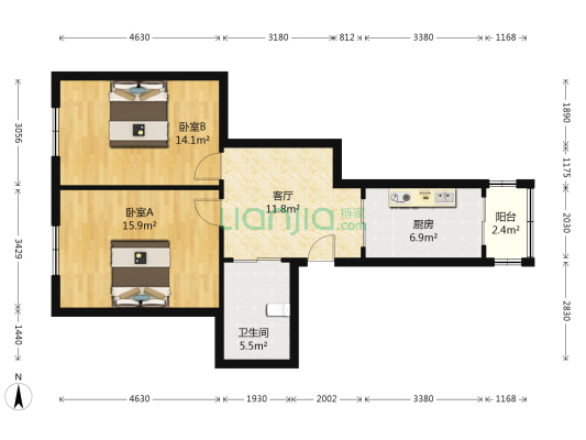 集良街 2室1厅1卫 75平方