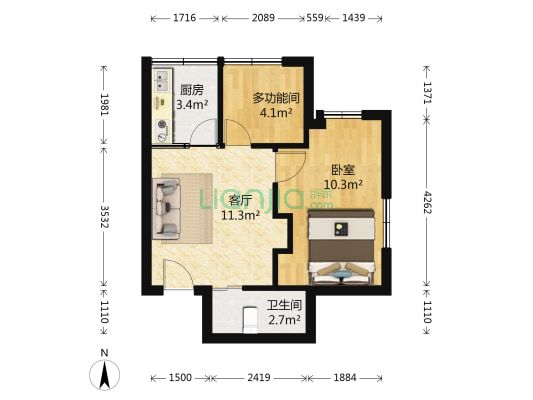 荣安世家 2室1厅1卫 42平方