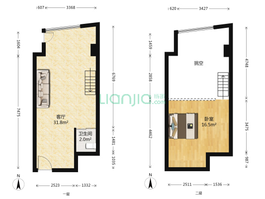 嘉立国际广场 1室1厅1卫 52平方