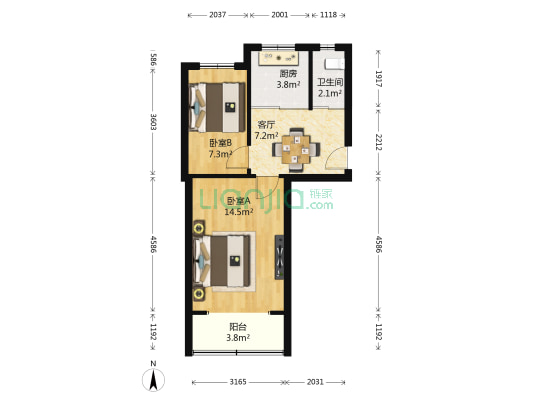 养回红村 2室1厅1卫 47平方