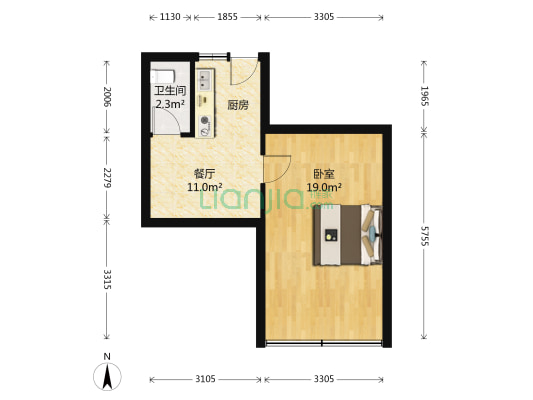 信义新村 1室1厅1卫 31平方