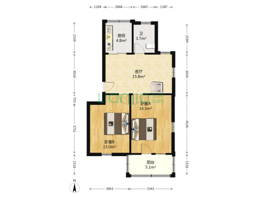 城东新村南三区 2室1厅1卫 64平方