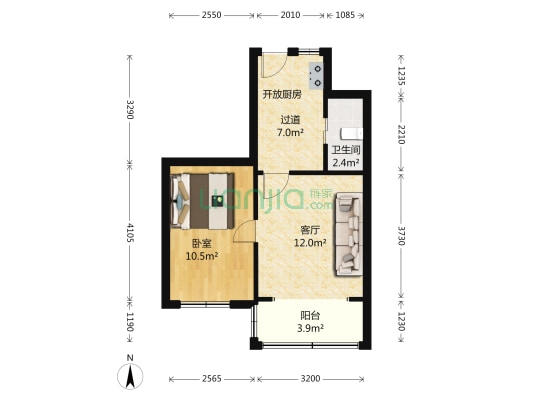 建国西路233弄 1室1厅1卫 43平方