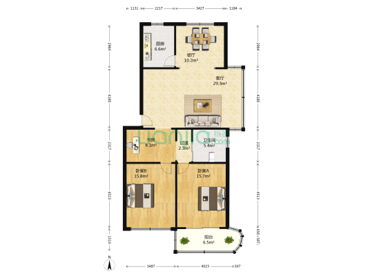 青杉路318弄 3室2厅1卫 111平方