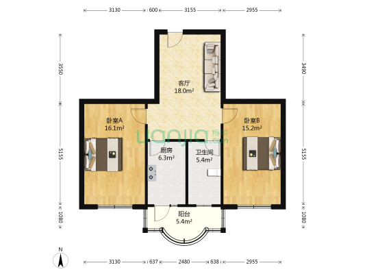 四海园小区 2室1厅1卫 89平方