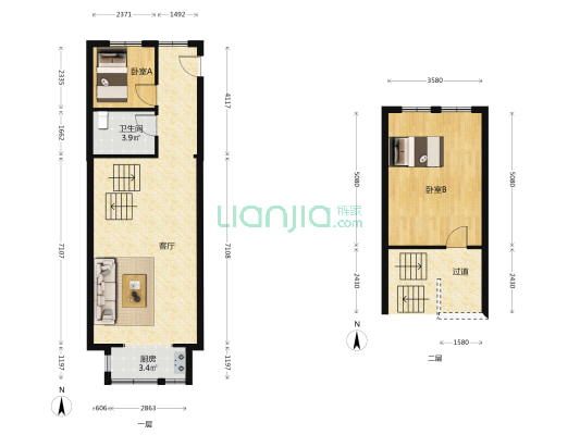 紫金庄园 2室1厅1卫 69平方