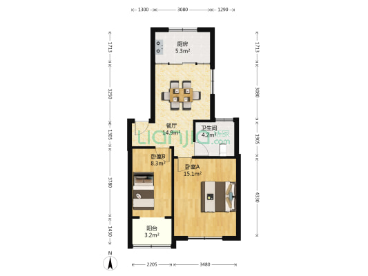 永欣新寓玫瑰苑 2室1厅1卫 64平方