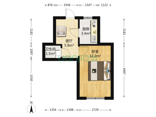 丰顺街 1室1厅1卫 32平方