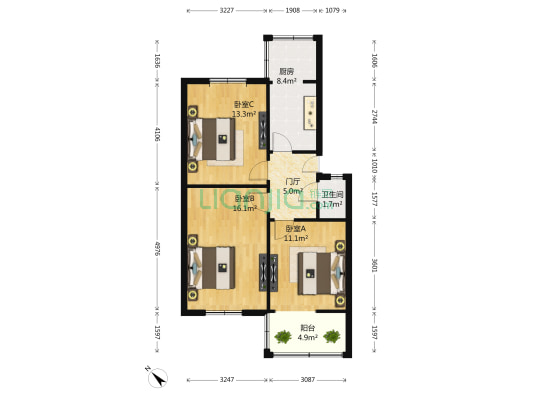 锦里西路70号 3室0厅1卫 66平方