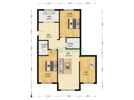 群英阁 3室2厅2卫 119平方
