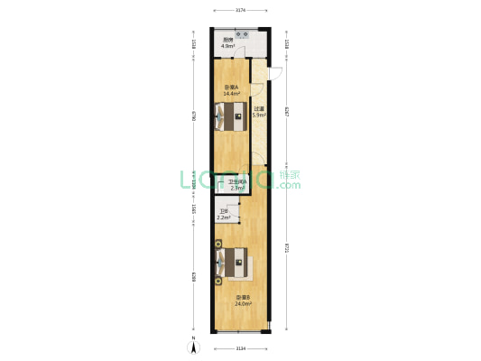 程埔大厦 2室0厅2卫 67平方
