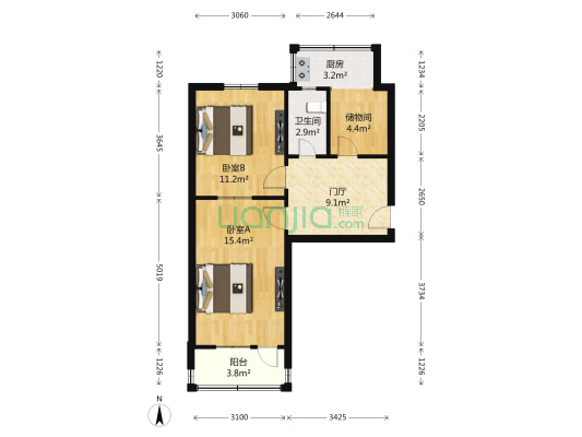 郑州卷烟厂家属院 2室0厅1卫 61平方