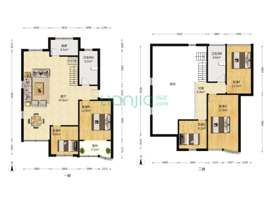 长城花园A组团 5室1厅2卫 137平方