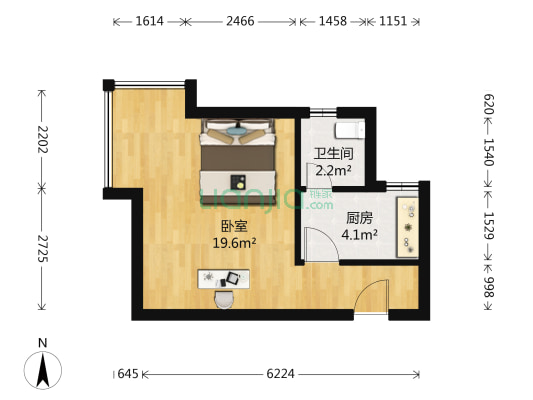 彩天名苑 1室0厅1卫 35平方
