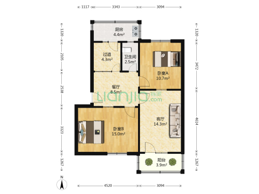 汝河路93号 2室2厅1卫 78平方