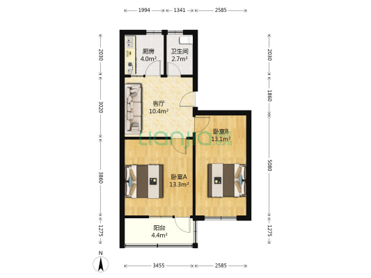 商阜新村 2室1厅1卫 57平方