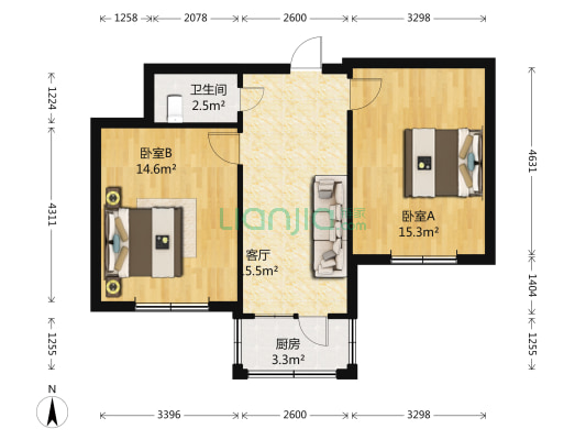 39中明阳街 2室1厅1卫 70平方