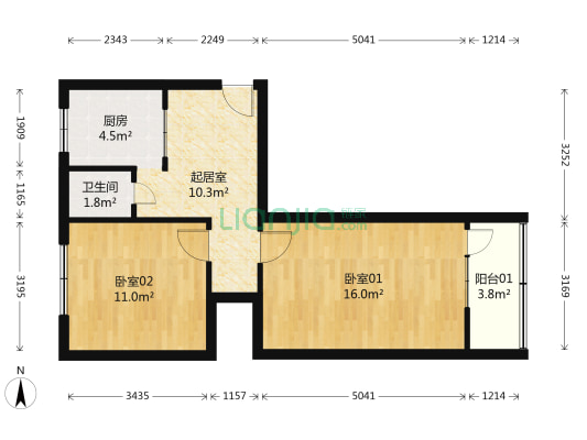 西便门内大街97号院 2室1厅 东 西