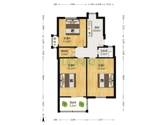 太平北路130号 3室0厅1卫 74平方