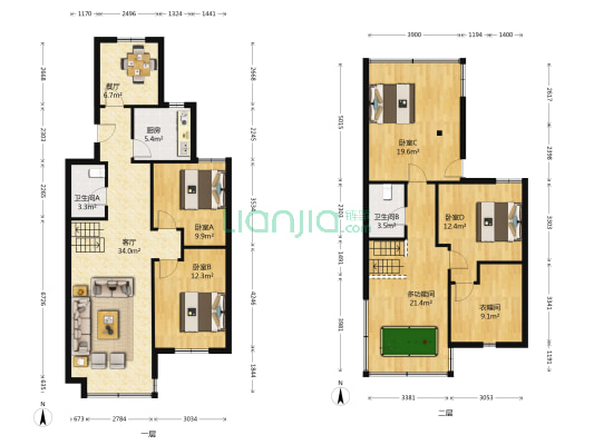 龙潭山庄 5室2厅2卫 138平方